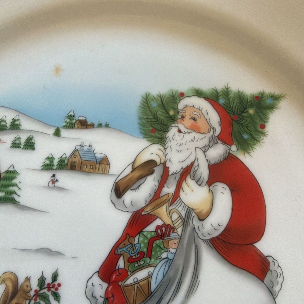 "Country Christmas" Collection 9.5" Porcelain Ware Indonesia Plate or Wall Decor - Picture 3 of 6